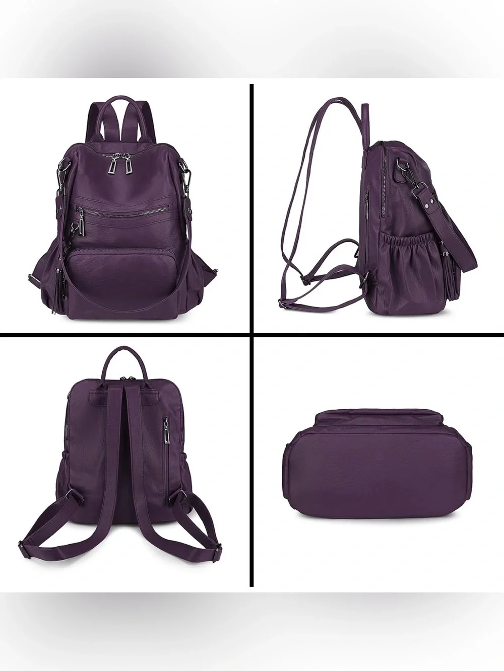 Uromee Purple Vegan Leather Backpack